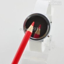 Led Mirror Watch Digital Watches Round Mirror Silicone Wrist Watches