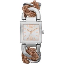 Liz Claiborne Womens Silvertone/Rose Goldtone Watch