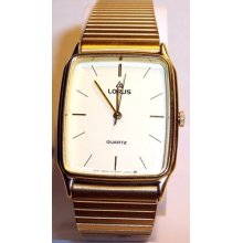 Lorus Men's Gold Tone Classic Analog Thin Dress Wrist Watch