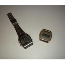 Lot 2 - Vintage Texas Instruments Lcd Watch - Please Read / For Repair