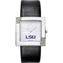 Louisiana State (LSU) Tigers Women?s Glamour Watch with Leather Strap