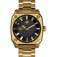 LRG Gauge 45mm Gold/Black Steel Watch