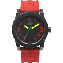 LRG Unisex Icon Graphic Analog Plastic Watch - Red Rubber Strap - Black Dial - WICO384001-BL09