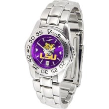 LSU Tigers Louisiana State Ladies Stainless Steel Dress Watch