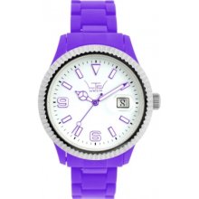 LTD-111002 LTD Watch Unisex White Dial And Purple Strap With Ss Bezel ...