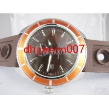 Luxury Automatic Superocean Brown Watch Dive Rubber Band Mens Watche