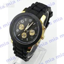 Luxury Mk Silicone Fashion Watch 3 Dial Quartz Watch Classic Men Wom