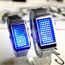 Luxury Sport Gift Digital Led Watch Red Or Blue Student Steel Wristw