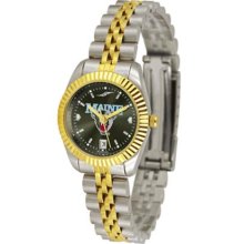 Maine Black Bears Womens Anochrome Gold Watch