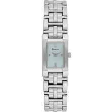 Major Hot Looking Lovely Silver Steel Bulova Women Watch Ice Blue Dial 96l81