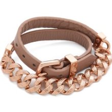 Marc by Marc Jacobs Leather & Chain Double Wrap Bracelet