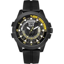 Marc Ecko Men E-go Date Blk/yellow Dial Watch E12583g3