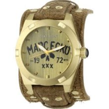 Marc Ecko The Rock Brown Leather Cuff Watch