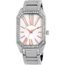 Marc Ecko Women's E95049L1 Silver Stainless-Steel Quartz Watch with White Dial