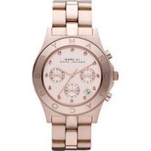 Marc Jacobs Ladies Blade Chrono Glitz Watch Rose Gold Mbm3102 Msrp: $275.00