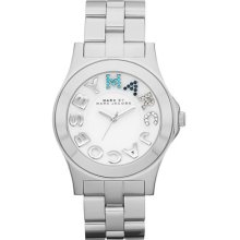 Marc Jacobs Mbm3136 Silver Watch With Stones Model