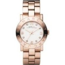 Marc Jacobs White Dial Rose Gold-Tone Stainless Steel Ladies Watc ...