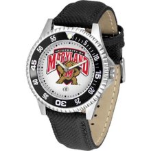 Maryland Terrapins UMD Mens Leather Wrist Watch