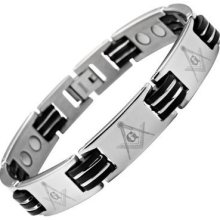 Masonicman Mens Titanium Masonic Magnetic Bracelet Free Link Removal Tool