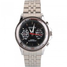 men gents quartz movement stainless steel band wristwatch watch waterp