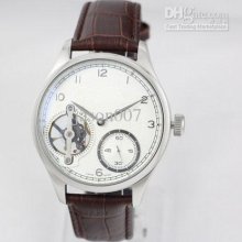 Men Mechanical Watches Automatic Pendulum Watch Brown Leather Band S