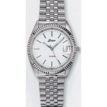 Men`s Quartzline Sport Silver 10 Atm Watch W/ Date Window