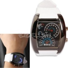 Men Watch Flash Led Military Wrist Watch Sports Meter Dial Watch Gift E0xc