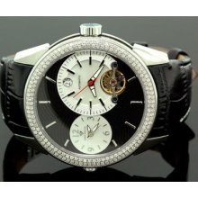 Mens Aqua Master Diamond Automatic Black Watch 1.75 Ct Aqw44