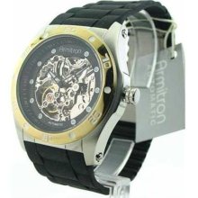 Mens Armitron Rubber Automatic Two Tone Watch 20-4405SVTT ...