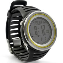 Mens Black Wrist Digital Watch Sport Men Weather Forecast World Time Compass