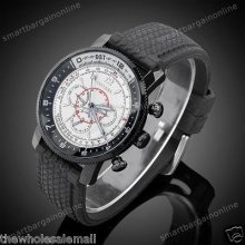 Mens Boy Sport Automatic Mechanical Watch Rubber Band Wrist + Gift Box Luxury