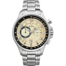 Mens Bulova Adventurer 96b140 Stainless Steel Bracelet Oversized Chronograph