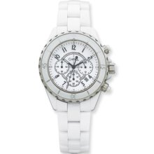 Mens Chisel White Ceramic and Dial Chronograph