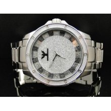 Mens Diamond King Joe Rodeo Jojo White Metal Xl Face Diamond Hip Hop Watch