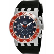 Men's DNA Chronograph Stainless Steel Case Rubber Bracelet Black Tone Dial Red T