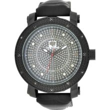 Mens Ice Mania Im1136 Joe Rodeo Jojino Black Tone Illusion Dial 12 Diamond Watch