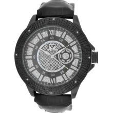 Mens Ice Mania Im3012 Joe Rodeo Jojino Black Face Illusion Dial 8 Diamond Watch