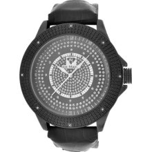 Mens Ice Mania Im3036 Joe Rodeo Jojino Black Face Illusion Dial 8 Diamond Watch