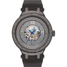 Mens Joe Rodeo Master Black Automatic Movement Diamond Watch Jojino 2.2ct Jjm73