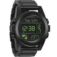 Men's Nixon The Unit SS in All Black/Green