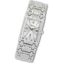 Men's Personalized Diamond Accent Silver-Tone Watch with Silver Dial (11 Letters) lacoste