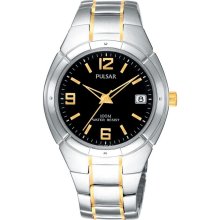 Men's Pulsar Sport Watch PXH172 w Two-Tone Stainless Steel Bracelet & Black Dial