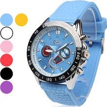 Men's Rubber Analog Quartz Wrist Watch (Assorted Colors)