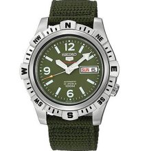 Mens Seiko 5 Sports Automatic Green Dial 100m Srp145j1 Water Resistant Watch