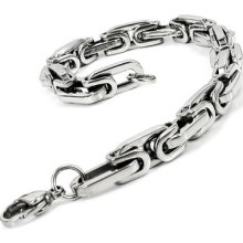 Men's Silver Tone Stainless Steel Bracelet Bangle Link Chain Cb11031