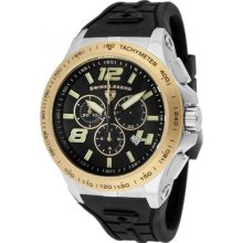 Men's Sprint Racer Chronograph Black Dial Black Silicone ...