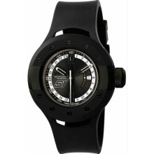 Men's Stainless Steel Case Quartz S1 Rally Black Tone Dial Rubber Strap Date Dis