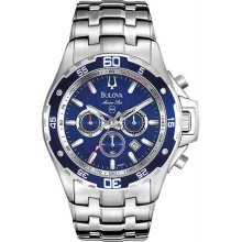 Men's Stainless Steel Case and Bracelet Marine Star Chronograph Blue D