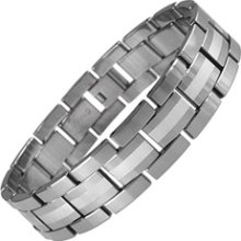 Men's Tungsten Dual Finish Link Bracelet bracelets