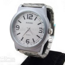 Mens Watch Beautiful Flat Large Dial Luxury Steel Strip Commercial M